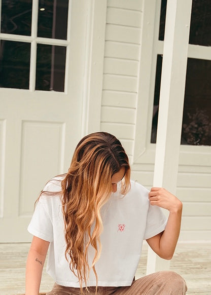 Crop Top Pitbull Mujer - Blanco