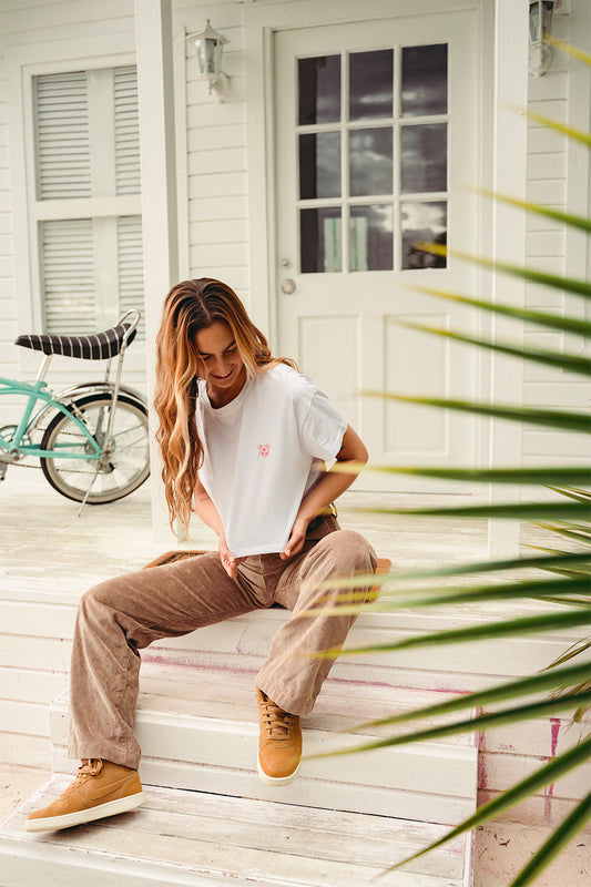 Crop Top Pitbull Mujer - Blanco